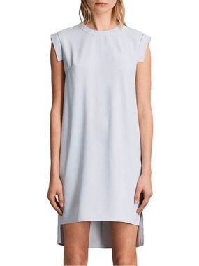 All Saints Tonya Offshore Grey Stitched Shift Dress.